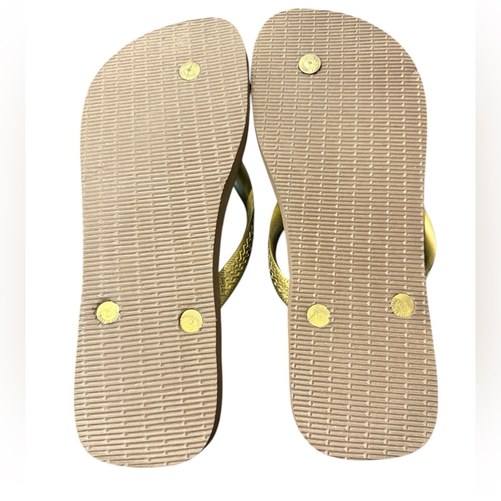 Gold and Brown Havaianas Flip Flops US 10/11 NWOT - Picture 3 of 4